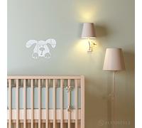 FLEXISTYLE Espejo Decorativo Little Dog Diseño Moderno Decoración, Espejo Acrílico de 3 mm de la UE, Salón, Dormitorio, Piso, irrompible, DIY de hogar, Plata