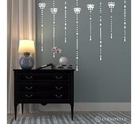 FLEXISTYLE Espejo Decorativo Orient 1, decoración de diseño Moderno, Espejo acrílico de 3 mm de la UE, salón, Dormitorio, Pasillo, irrompible, decoración para el hogar, Plata