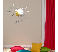 FLEXISTYLE Espejos Decorativos Boom, Moderno diseño decoración, 3 mm de acrílico de Espejo de la UE, salón, Dormitorio, Pasillo, irrompible, DIY de Tejidos, Plata