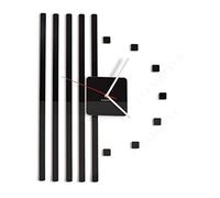 FLEXISTYLE Moderno Reloj de Pared 3D DIY Points Negro, salón, Dormitorio, Moderno, Grande, sin Ruido de tictac