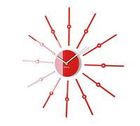 FLEXISTYLE Moderno Reloj de Pared DIY Shiny Sticks Grande 60 cm, Estilo, salón, Dormitorio, Rojo
