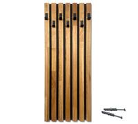 FLEXISTYLE Perchero de pared de madera de roble, con listones de roble negro, altura modular, 98 cm (módulo principal A 40 cm)