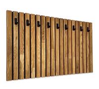FLEXISTYLE Perchero de pared de madera de roble negro, 4 dimensiones (100 x 60 cm)