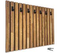 FLEXISTYLE Perchero de pared de madera de roble negro, 80 x 60 cm, perchero, perchero, perchero, perchero, perchero, perchero, pasillo, perchero de madera, roble, perchero de pared