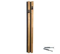 FLEXISTYLE Perchero de pared Perchero de pared Percha de madera de roble con láminas negras, altura modular 98 cm (Módulo C 12 cm)