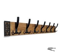 FLEXISTYLE Perchero moderno de pared de roble con diseño de láminas de madera de roble, color negro, moderno, natural, 3 dimensiones (roble, 80 cm)