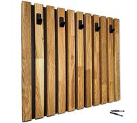 FLEXISTYLE Percheros de pared perchero de pared percha madera roble laminado negro 4 dimensiones (60x60cm)