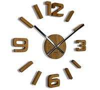FLEXISTYLE Reloj de pared 3D DIY de madera de roble grande de 50-75 cm (Espesor 19 mm) para oficina, sala de estar, dormitorio, artículo decorativo (Manos negras, madera) z54g eco75 d-1-x