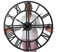 FLEXISTYLE Reloj de Pared Grande EKO sin Ruido de tictac, Color Negro, 80 cm, Grosor 19 mm