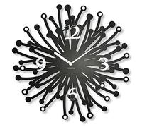 FLEXISTYLE Reloj de Pared Grande Finezza Silent Non Ticking, Ovalado, 50 cm, de Metal, para salón o Dormitorio