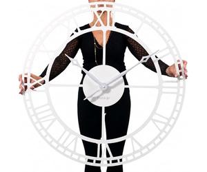 FLEXISTYLE Reloj de Pared Grande Vintage Retro XXL 80 cm diámetro Metal Industrial Negro Blanco Dorado (Blanco)
