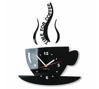 FLEXISTYLE Reloj de Pared para café, diseño Moderno, Color Negro