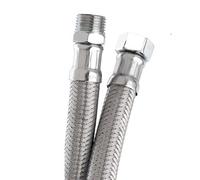 Flexitub - Latiguillo Polimero Plus/Super Macho 1/2 -Hembra 1/2 - Especial Para Termos y Calentadores - Acero Inox 304-16 Bar - Mayor Anchura y Paso de Agua (40cm)