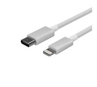 Flexline Cable de carga USB-C a 8 pines, compatible con iPhone/iPad, carga rápida, resistente, blanco, 0,5 m