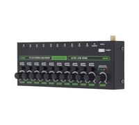 FLEXMAN 10 Canales Mezclador, una Pequeña Batidora de Audio de Mini con Luz RGB de Bajo Ruido Mono de Conmutación Línea 1/4 TRS TS para el Estudio de Grabación de Etapas