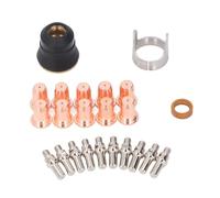 FLEXMAN 23Pcs Conjunto de los Consumibles de Cortador de Plasma con 10 Boquillas 10 Electrodos Shieldcup Soporte Anillo de Remolino