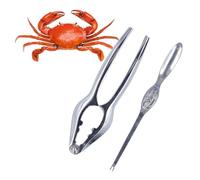 FLEXMAN Herramientas para Cangrejo, Juego Cucharas con Clip para Galletas Mariscos Acero Inoxidable, Juego Utensilios para Recoger Patas Cangrejo, Herramientas para Comer Cangrejos