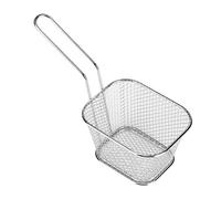 FLEXMAN Mini Cesta Cuadrada para Freír, Soporte de Metal para Patatas Fritas con Asa, Cesta Pequeña para Servir, Soporte para Patatas Fritas, Herramienta de Cocina para Patatas