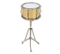 FLEXMAN Modelo de Tambor en Miniatura, Mini Instrumento Musical de Percusión de 3,7 Pulgadas, Adorno Decorativo de Instrumento Musical de Cobre con Estuche para Cumpleaños, Navidad