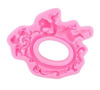 FLEXMAN Molde Silicona para Bricolaje, Patrón Marco Fotos Ángel Europeo, Decoración Pasteles Esculpida en 3D, Decoración para Magdalenas Chocolate, Herramienta para Decoración (Rosa)