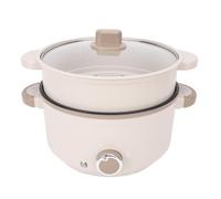 FLEXMAN Olla Caliente Eléctrica de 800W, 3L 3 Engranajes Anti Escaldaduras Antiadherente Olla Eléctrica Multifuncional para Ramen con Canasta de Vapor para Fideos Filete Pasta