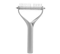 FLEXMAN Rastrillo para el Aseo de Mascotas, Peine de Doble Cara de Aleación de Zinc para Eliminar el Pelo Muerto y Desenredar, Cepillo Multifuncional para Mascotas para Eliminar (Largo 120x60x0,3