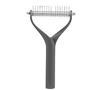 FLEXMAN Rastrillo para el Aseo de Mascotas, Peine de Doble Cara de Aleación de Zinc para Eliminar el Pelo Muerto y Desenredar, Cepillo Multifuncional para Mascotas para Eliminar (Largo 120x60x0,3