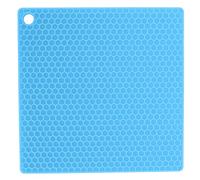 FLEXMAN Tapete de Silicona para Mesa, Almohadilla Aislante Engrosada Reutilizable de 17 X 17 cm, Tapete para Horno de Microondas Antideslizante Multiusos para Microondas, Horno (Azul)