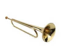 FLEXMAN Trompeta de Caballería Gold Bugle, Trompeta de Latón de 18,5 Pulgadas para Banda Escolar, Estudiantes, Orquesta Militar Principiante, Cobre de Estilo Antiguo