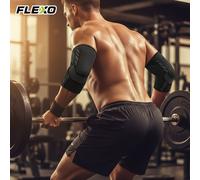 FLEXO 2 piezas de soporte para transpirable y elástica - Compresión que absorbe la humedad para deportes y gimnasio, rodillera elástica profesional con paneles de malla para mayor flujo de aire y
