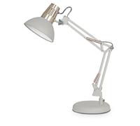 Flexo articulado gris 1xE27, ideal para iluminación de escritorio y estudio, ajustable para diversas posiciones y necesidades de lectura.