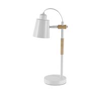 Flexo articulado liena 1xe27 blanco/haya orientable 40x14x20cm