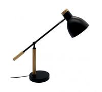 Flexo biel 1xe27 negro/haya 48x15x50 cm orientable 360º y articulable