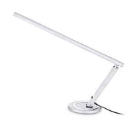 FLEXO DE MESA DE TRABAJO DE LINEAS MODERNAS, Lámpara de mesa de material metal resistente color plateado