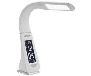 Flexo escritorio Lirio blanco LED reloj y temperatura