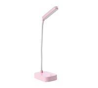 Flexo led escritorio,Lamparas de mesa sin cable,Rosa con cable de alimentación USB,3 niveles de ajuste de brillo,Funciona con pilas,Cuello de cisne giratorio 360,Lampara cama,Flexo led usb