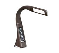 Flexo orientable led 5w con reloj digital pipo marrón 5500k