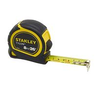 Flexómetro STANLEY Tylon 8m x 26mm, Cinta Métrica de Acero Resistente, Revestimiento Duradero, Gancho TRU-ZERO, Diseño Compacto Ergonómico, Alta Visibilidad, 0-30-656