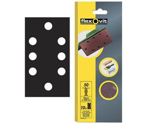 Flexovit 63642526341 1/3 Hojas de Lija Orbital 93 x 230mm Perforado Fino 120G