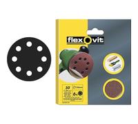 Flexovit 63642526387 Discos Velgrip Para Máquinas Roto-Orbitales, A203, 125 mm Diámetro, Grueso Grano, 50 Tamaño Grano, Set de 6