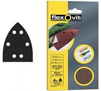 Flexovit 63642526409 Triángulos Especiales Velgrip, A203, Blíster, Fino Grano, 120 Tamaño Grano, 95 mm A x 145 mm Al, Set de 6