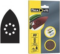 Flexovit 63642526506 Triángulos Especiales Velgrip, A203, Grano, 2x50, 2x80, 2x120 Tamaño Grano, 102 mm A x 152 mm Al, Set de 6