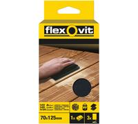 Flexovit 63642556830 Gancho y Lazo Bloque Pulidor Kit 70x125mm -1 + 3 Hojas