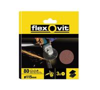 Flexovit Oxido de Aluminio Fibra Disco 115mm Fino 80G (Pack 10) FLV27562