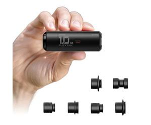 FLEXTAILGEAR Mini bomba de aire, 28 g, ultraligera, 3,5 kPa 200 l/min, inflado y desinflado rápido, batería intercambiable, 6 boquillas para colchonetas de camping, colchones de aire, bolsas de vacío