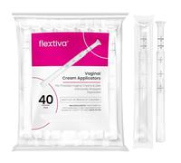 Flextiva Aplicadores de crema vaginal de plástico desechables, extremo roscado para adaptarse a productos de gel o crema de venta libre, medidas precisas de marcas de dosificación, paquete de 40