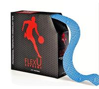 FLEXU - Cinta de kinesiología Azul; Paquete a Granel; Cinta Deportiva de recuperación terapéutica, 35 Metros precortados