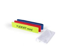 FLEXVIT Juego de 3 Bandas de Fitness (Amarillo, Rojo y Azul), Bandas de Fitness para Ejercicios de estabilización Generales, Estiramiento y movilización, Diferentes grosores