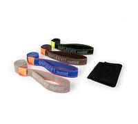 FLEXVIT Resist Set 4 Bandas Elásticas de Tela All In | Suave, Medio, Fuerte y Extremo | Gomas para Atletismo, Sprints Resistidos y Ejercicios Dinámicos | Antideslizantes y Lavables