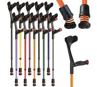 Flexyfoot - Muleta, abrazadera abierta, agarre cómodo, absorción de golpes, para mano derecha, optimiza la seguridad, el agarre y reduce los golpes y vibraciones, color naranja